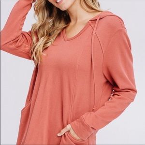 NWT Papermoon burnt orange hoodie with pockets